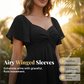 👗 LIMITED-TIME 50% OFF! ✨ Puff Sleeve Backless Bow Tie Dress – Knot Front, A-Line, Elegant 🎀