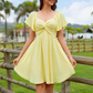 👗 LIMITED-TIME 50% OFF! ✨ Puff Sleeve Backless Bow Tie Dress – Knot Front, A-Line, Elegant 🎀