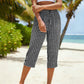 👖 LIMITED-TIME 50% OFF! ✨ Gingham Capri Pants – Drawstring Waist, Cotton-Linen, Breathable 🌿