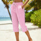 👖 LIMITED-TIME 50% OFF! ✨ Gingham Capri Pants – Drawstring Waist, Cotton-Linen, Breathable 🌿