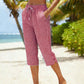 👖 LIMITED-TIME 50% OFF! ✨ Gingham Capri Pants – Drawstring Waist, Cotton-Linen, Breathable 🌿