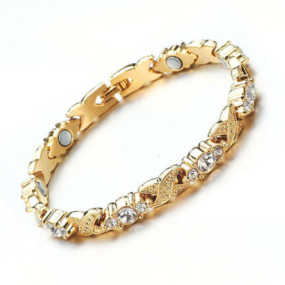💎 LIMITED-TIME 50% OFF! ✨ Fashionable Magnetic Bracelet – Rhinestone, Gold/Silver, Wellness ✨