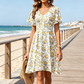 👗 LIMITED-TIME 50% OFF! ✨ Women’s Floral Print V-Neck Dress – Ruffle Sleeves, A-Line, Lightweight 🌸