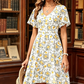 👗 LIMITED-TIME 50% OFF! ✨ Women’s Floral Print V-Neck Dress – Ruffle Sleeves, A-Line, Lightweight 🌸
