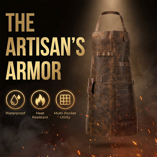 🧰 LIMITED-TIME 50% OFF! ✨ Craftsman Leather Apron – Waterproof, Multi-Pocket, Heavy-Duty 🔥