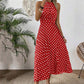 👗 LIMITED-TIME 50% OFF! ✨ Polka Dot Halter Neck Dress – Flowy, Flattering, Retro-Chic 🌼
