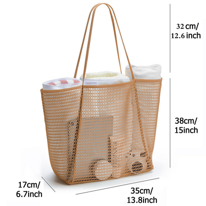 👜 LIMITED-TIME 50% OFF! ✨ Women's Casual Mesh Shoulder Bag – Large Capacity, Beach-Ready, Stylish 🏖️