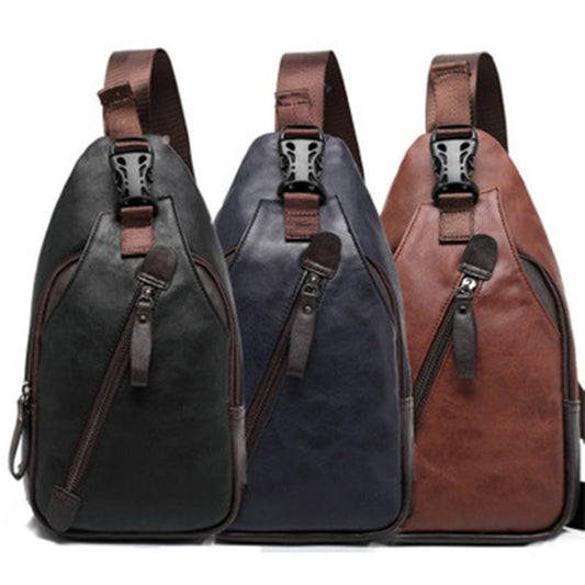 👜 LIMITED-TIME 50% OFF! ✨ Men's PU Leather Chest Bag – Lightweight, Organized, 3-in-1 Style 🎒