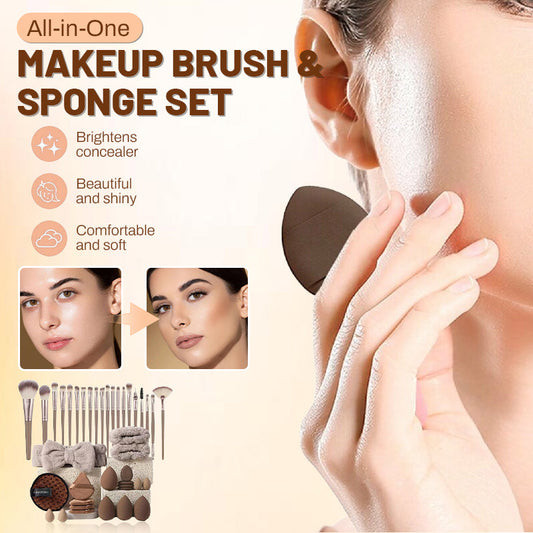 💄 LIMITED-TIME 50% OFF! ✨ All-in-One Makeup Brush & Sponge Set – Professional, Soft, Travel-Ready 🌟