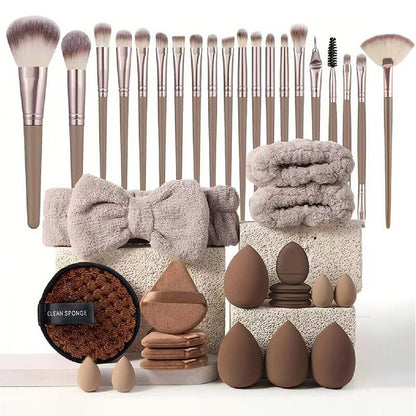 💄 LIMITED-TIME 50% OFF! ✨ All-in-One Makeup Brush & Sponge Set – Professional, Soft, Travel-Ready 🌟