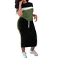 👗 LIMITED-TIME 50% OFF! ✨ Color Block T-Shirt & Long Skirt Set – Trendy, Comfy, 2-Piece 🌈