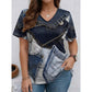 👕 LIMITED-TIME 50% OFF! ✨ Denim Print V-Neck Tee – Soft, Chic, Effortless Style 🌀