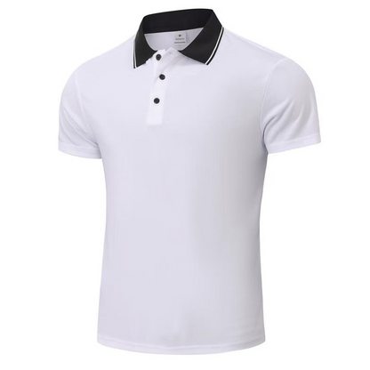 👔 LIMITED-TIME 50% OFF! ✨ Men's Collared T-Shirt – Slim Fit, Contrast Collar, Moisture-Wicking 🌀