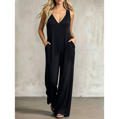 👗 LIMITED-TIME 50% OFF! ✨ Women's V-Neck Jumpsuit – Hooded, Wide Leg, Pockets ☀️