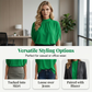 👚 LIMITED-TIME 50% OFF! ✨ Women's Mock Neck Top – Batwing Sleeve, Relaxed Fit, Elegant Drape 🍂