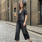 🎉 2026 Sale — Over 50,000 Sold!💝 Loose Fit V Neck Tie Front Wide Leg Romper for Women