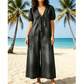 🎉 2026 Sale — Over 50,000 Sold!💝 Loose Fit V Neck Tie Front Wide Leg Romper for Women