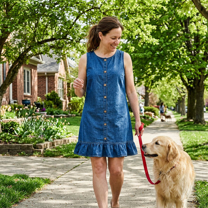 👗 LIMITED-TIME 50% OFF! ✨ Women's Sleeveless Denim Ruffle Hem Dress