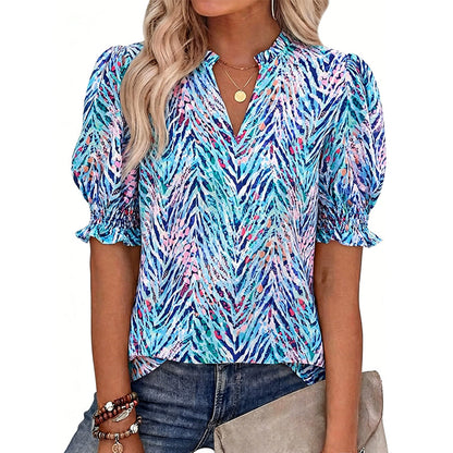 👚 LIMITED-TIME 50% OFF! ✨ Women's Casual Floral Shirt – Short Sleeve, Lightweight, Spring Ready 🌸