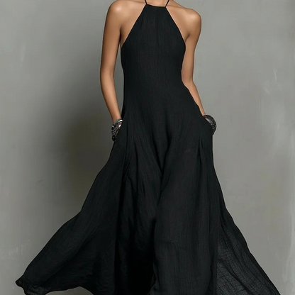 👗 LIMITED-TIME 50% OFF! ✨ Women's Halter Maxi Dress – Sleeveless, Pockets, Flowy Elegance 🌸