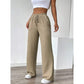 👖 LIMITED-TIME 50% OFF! ✨ Women's High Waist Wide-Leg Pants – Ribbed Knit, Drawstring, Comfy 🌸
