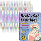 ✍️💖 Dual-Tip Nail Art Pen Set – Draw Like a Pro | Waterproof & Quick Dry 💧💨 | 12+ Colors 🌈