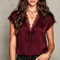 👚 LIMITED-TIME 50% OFF! ✨ Women's V-Neck Lace Top – Short Sleeve, Elegant, Day to Night 🌸
