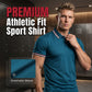 👕 LIMITED-TIME 50% OFF! ✨ Men's Short Sleeve Sport Shirt – Athletic Fit, 4-Way Stretch, Striped Trim 🏌️