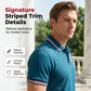 👕 LIMITED-TIME 50% OFF! ✨ Men's Short Sleeve Sport Shirt – Athletic Fit, 4-Way Stretch, Striped Trim 🏌️