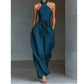 👗 LIMITED-TIME 50% OFF! ✨ Halter Sleeveless Jumpsuit – Crisscross Neck, Waist Tie, Wide Leg 🌟