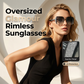 🕶️ LIMITED-TIME 50% OFF! 💥 Rimless Oversized Square Sunglasses – Gradient Lens, Glitter Details, UV Protection ✨