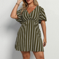 👗 LIMITED-TIME 50% OFF! ✨ Plus Size Vertical Stripe V-Neck Dress – Slimming, Flowy, Elegant 🌟