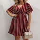 👗 LIMITED-TIME 50% OFF! ✨ Plus Size Vertical Stripe V-Neck Dress – Slimming, Flowy, Elegant 🌟