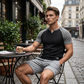 👕 LIMITED-TIME 50% OFF! ✨ Men's V-Notch Raglan T-Shirt – Quick-Dry, Slim Fit, Two-Tone 🏋️