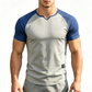 👕 LIMITED-TIME 50% OFF! ✨ Men's V-Notch Raglan T-Shirt – Quick-Dry, Slim Fit, Two-Tone 🏋️