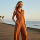 👗 LIMITED-TIME 50% OFF! ✨ Women's Sleeveless Button-Front Jumpsuit – Wide-Leg, Flowy, Effortless Chic 🌟