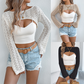 🧶 LIMITED-TIME 50% OFF! ✨ Women's Crochet Bolero Shrug – Hollow Out, Bell Sleeves, Cropped 🌸