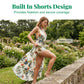🌊 LIMITED-TIME 50% OFF! 💥 Elegant V-Neck Beach Skort Dress – Cinched Waist, Built-In Shorts, Flowy Hem ✨