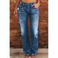 👖 LIMITED-TIME 50% OFF! 💥 Women's Distressed Slim Fit Flare Jeans – Edgy Ripped, Vintage Wash, Leg-Elongating ✨