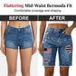 👖LIMITED-TIME 50% OFF! 💥 Summer Street Style Frayed Hem Jean Shorts – Distressed Patches, Mid-Waist Bermuda Fit ✨