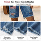 👖LIMITED-TIME 50% OFF! 💥 Summer Street Style Frayed Hem Jean Shorts – Distressed Patches, Mid-Waist Bermuda Fit ✨