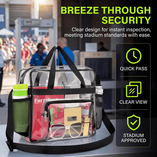 👜 LIMITED-TIME 50% OFF! 💥 Clear Tote Bag with Zipper – Stadium Approved, Spacious, Water-Resistant PVC ✨
