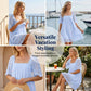 👗 LIMITED-TIME 50% OFF! 💥 Women's Square Neck Smocked Dress – Lace Trims, Stretch Bodice, Open Back Tie ✨