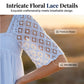 👗 LIMITED-TIME 50% OFF! 💥 Women's Square Neck Smocked Dress – Lace Trims, Stretch Bodice, Open Back Tie ✨