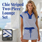 👗 LIMITED-TIME 50% OFF! 💥 Women's Striped Casual Skirt Set – Chic Two-Piece, Breathable, Adjustable Drawstring ✨