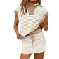 👗 LIMITED-TIME 50% OFF! 💥 Women's Striped Casual Skirt Set – Chic Two-Piece, Breathable, Adjustable Drawstring ✨