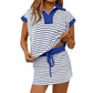 👗 LIMITED-TIME 50% OFF! 💥 Women's Striped Casual Skirt Set – Chic Two-Piece, Breathable, Adjustable Drawstring ✨