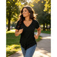 👚 LIMITED-TIME 50% OFF! 💥 Women's Casual V-Neck Short Sleeve T-Shirt – Relaxed Fit, Curved Hem, Solid Colors ✨