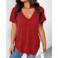 👚 LIMITED-TIME 50% OFF! 💥 Women's Casual V-Neck Short Sleeve T-Shirt – Relaxed Fit, Curved Hem, Solid Colors ✨