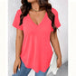 👚 LIMITED-TIME 50% OFF! 💥 Women's Casual V-Neck Short Sleeve T-Shirt – Relaxed Fit, Curved Hem, Solid Colors ✨